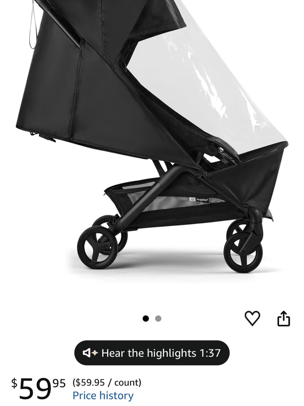 NEW, Bugaboo Stroller Rain Cover